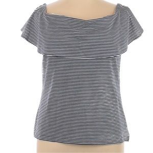 Ann Taylor NWT off the shoulder blouse. Nice  fabric. Blue and white stripes.